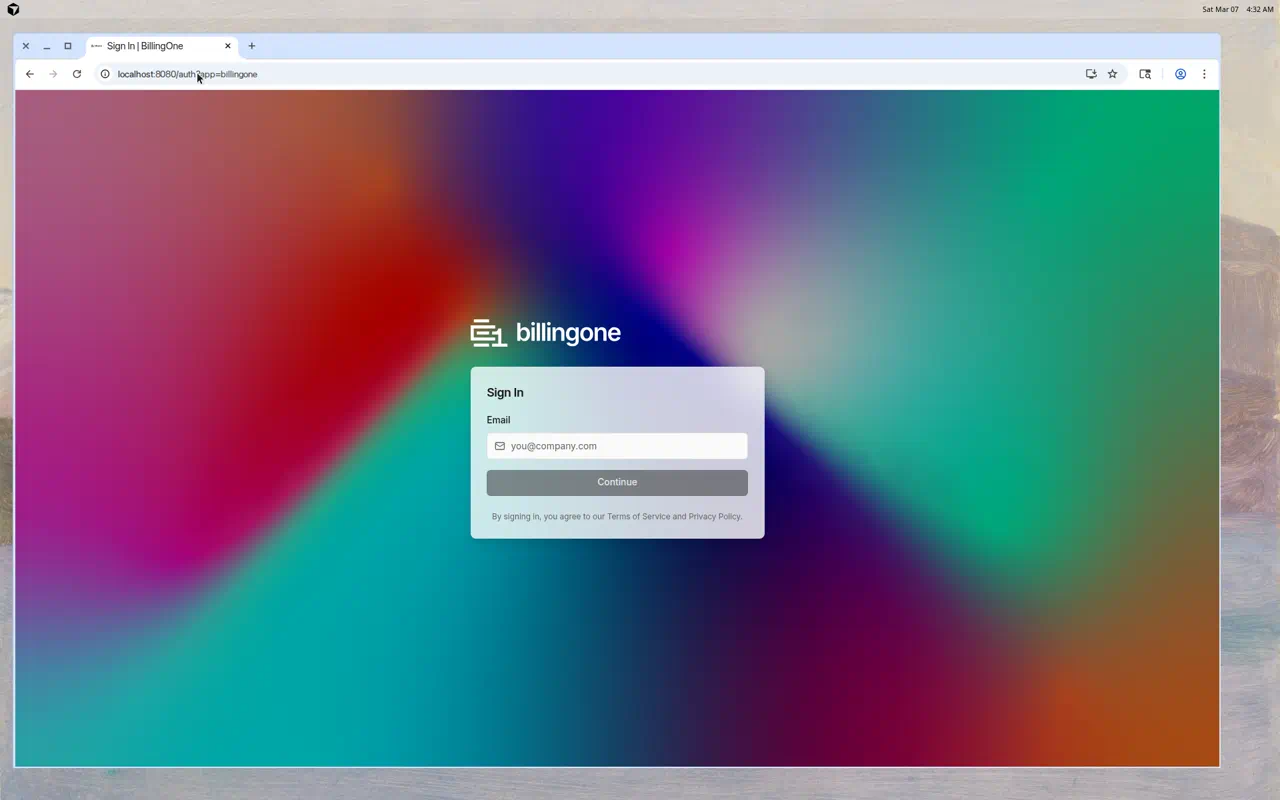 BillingOne Login Page